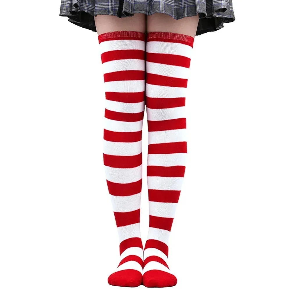 Color Striped Over Knee Socks