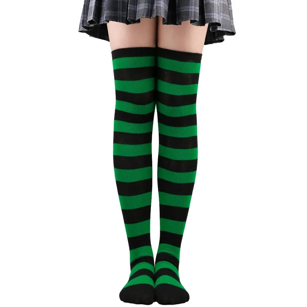 Color Striped Over Knee Socks