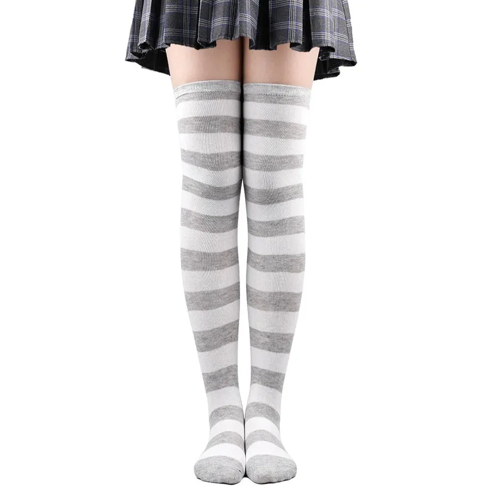 Color Striped Over Knee Socks