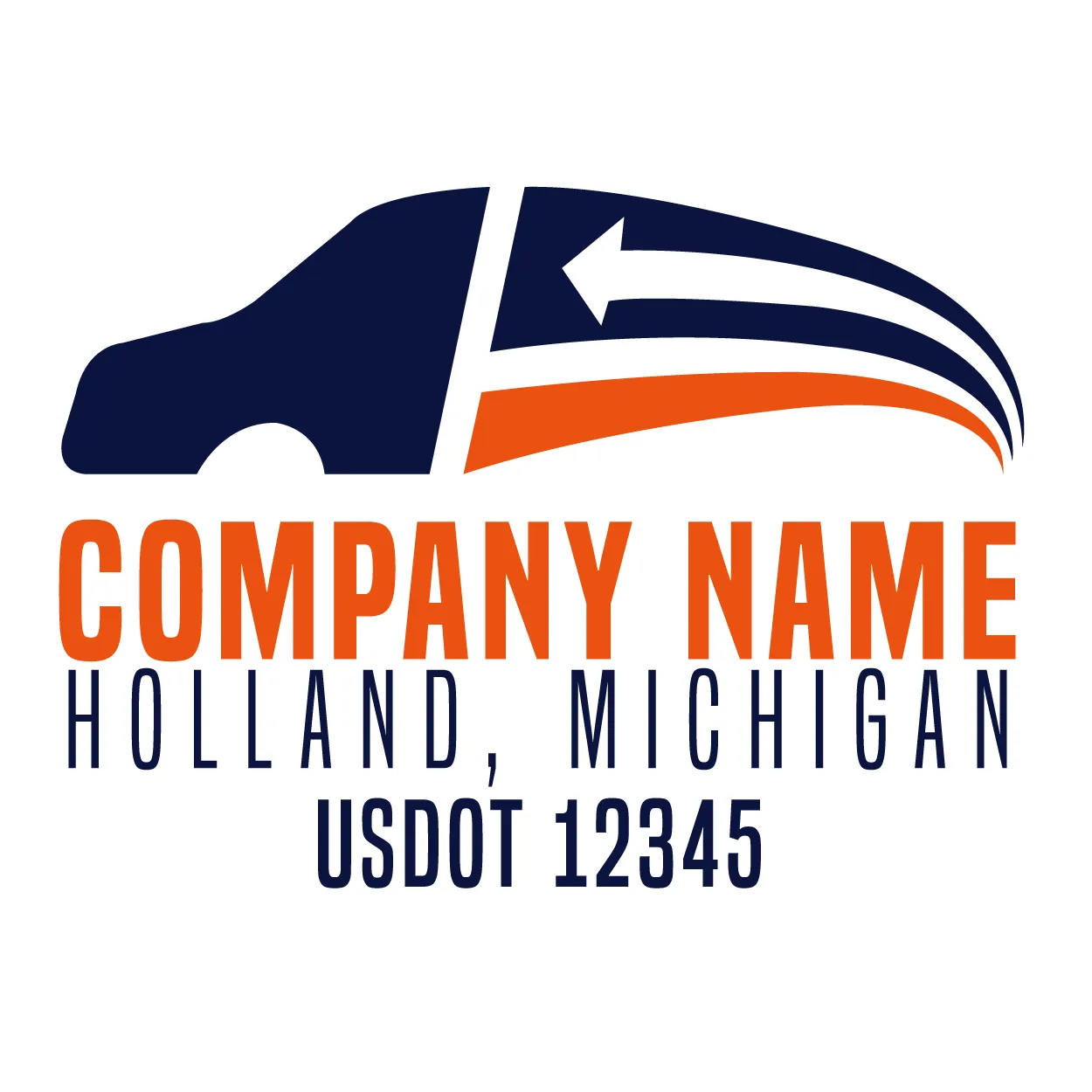 Company Name Truck Door Decal (USDOT), 2 Pack