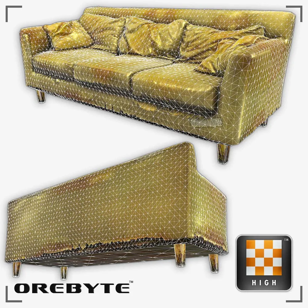 Couch Sofa Yellow 01