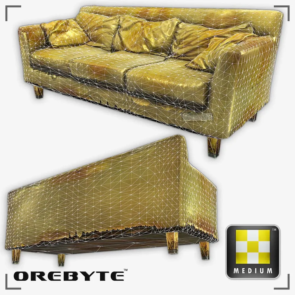 Couch Sofa Yellow 01