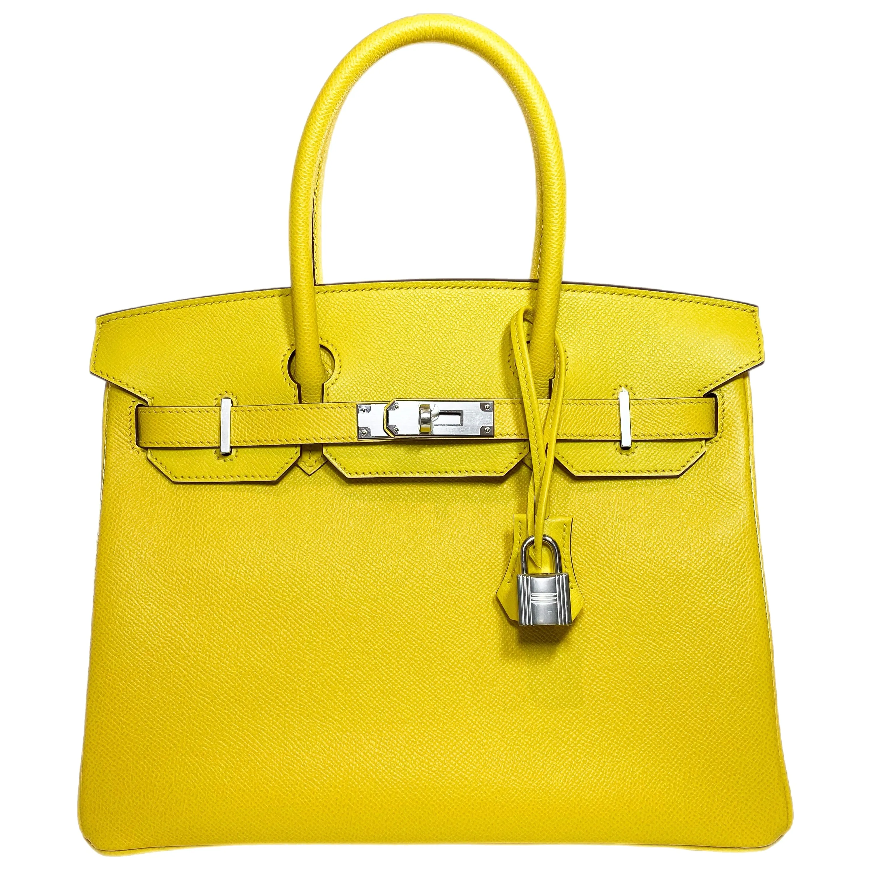Hermes Birkin 30 Jaune de Naples Epsom Palladium Hardware