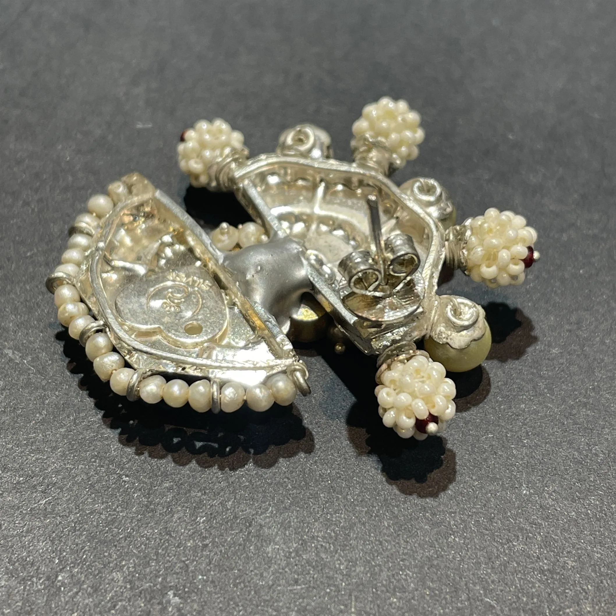 Sheetal Zaveri   I   Agni Studs Hancrafted Earrings, Natural pearls used.  SZ-E35