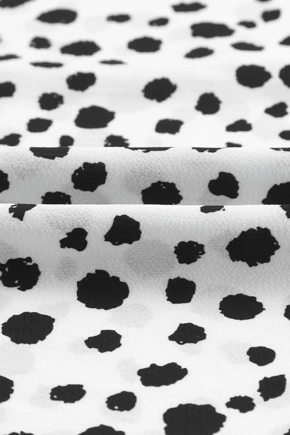 Square Neck Smocked Spotted Print Short Dress