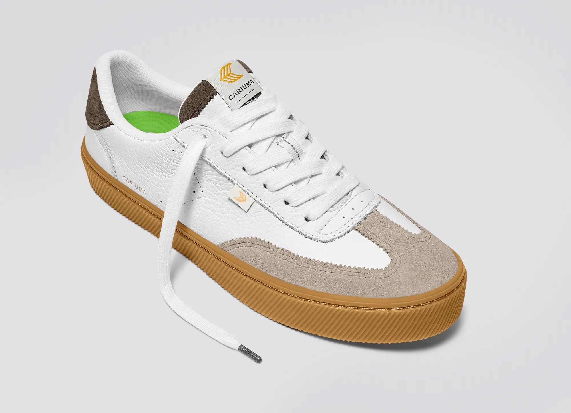 TOCA Gum White Premium Leather Plaza Taupe Suede Dark Khaki Sneaker Men